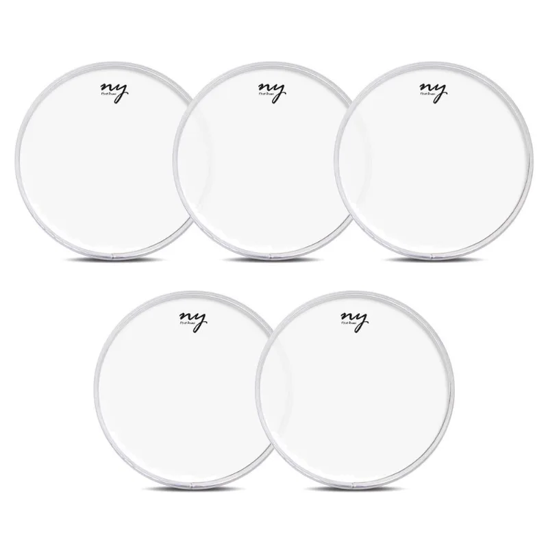 Kit 5 Peles Leitosas Translucidas para Bateria 13 New York