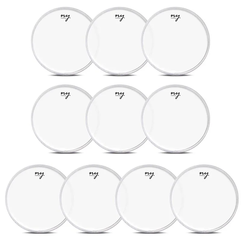 Kit 15 Peles Leitosas Translucidas Para Bateria 14" New York