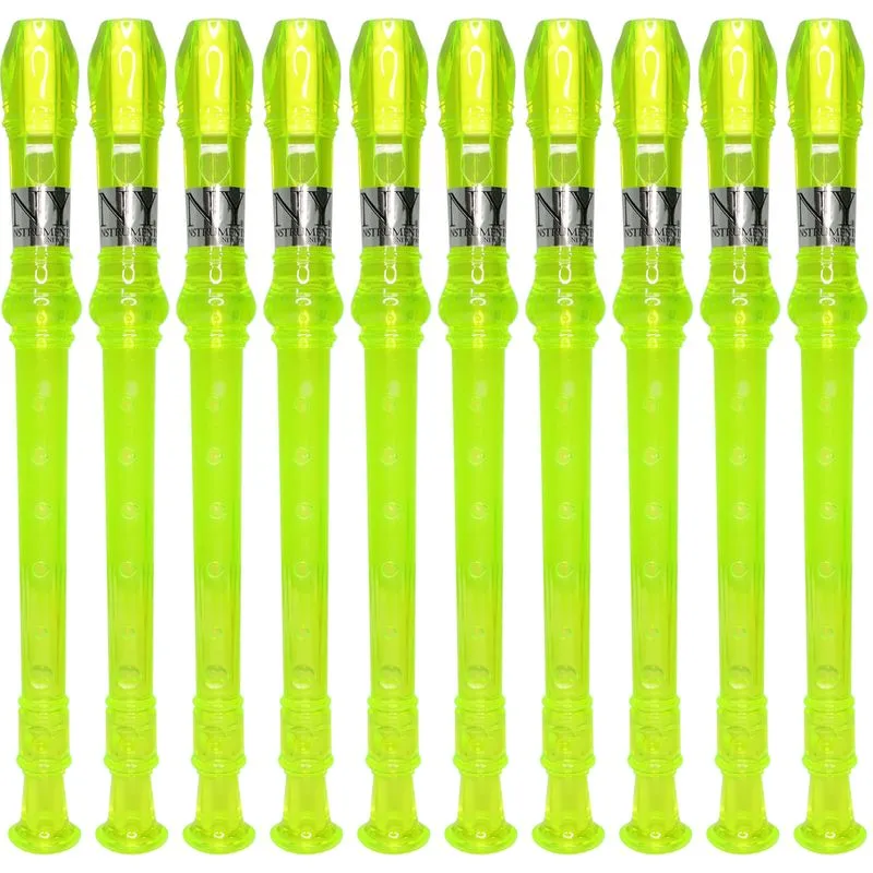 Kit 15 Flautas Doce Germânica Verde Translucida FL 20G G NY
