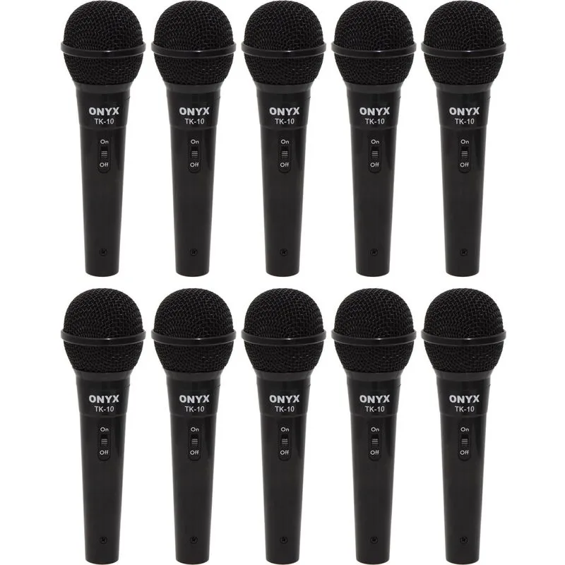 Kit 50 Microfones Dinâmicos com Fio TK 10 Onyx