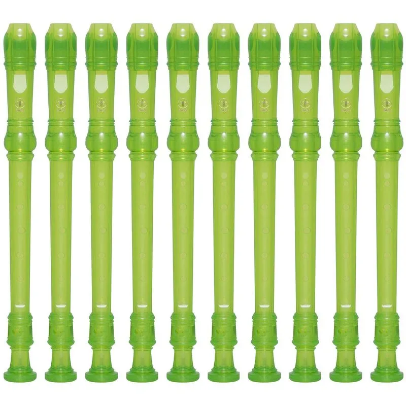 Kit 15 Flautas Doce Soprano Germânica Yrs-20g Verde Yamaha