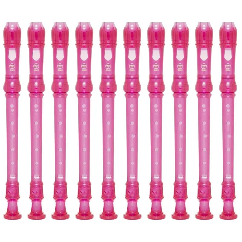 Kit 20 Flautas Doce Soprano Germânica YRS-20G Rosa Yamaha
