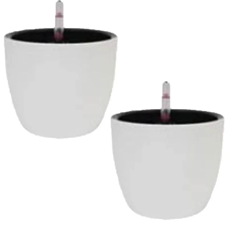 Jogo 2 Vasos Autoirrigável Botanique Redondo Branco - Japi