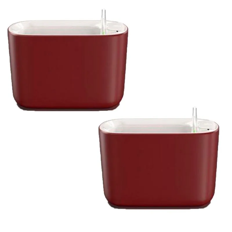 Jogo 2 Vasos Auto Irrigáveis Pequeno Vermelho - Botanika