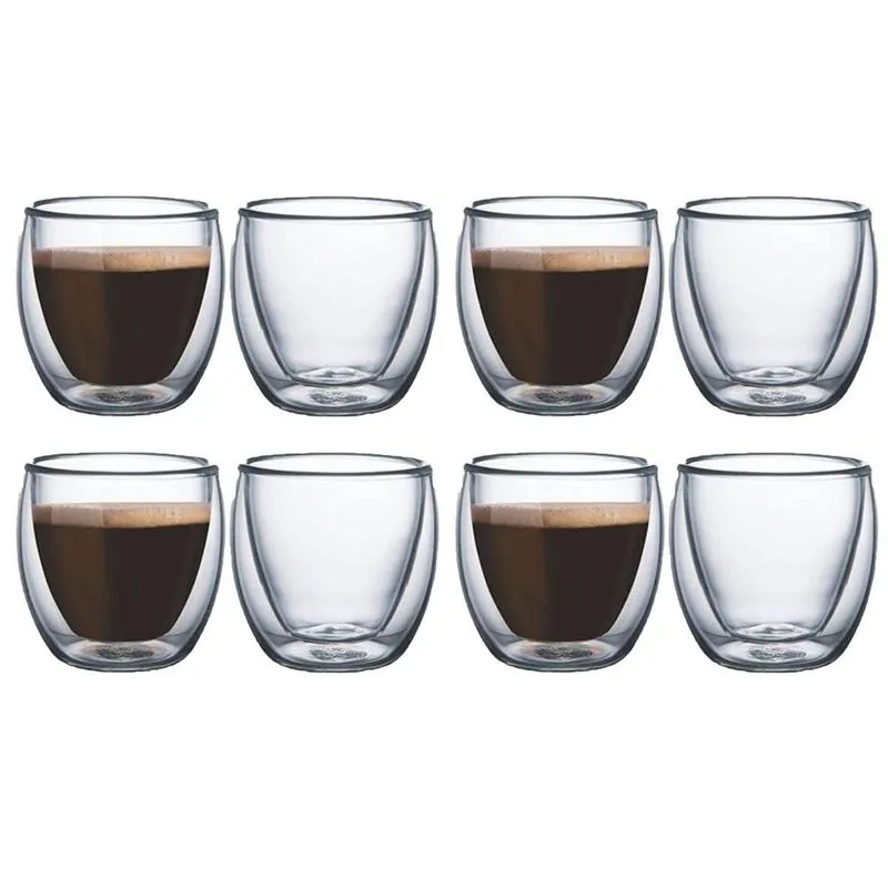 Jogo 4 Duplas Copos Café Parede Dupla Tcj1843 Mimo Style