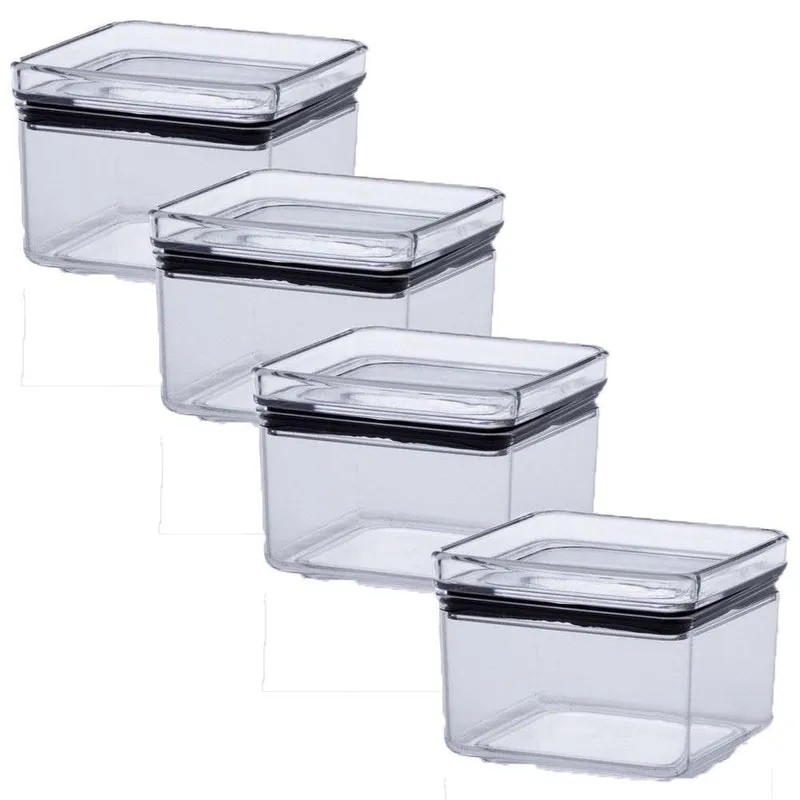 Jogo 4 Potes Hermético Lumini Quadrado 4X480 Ml - Paramount