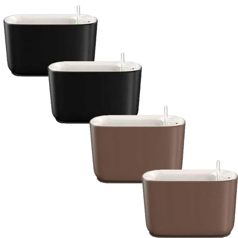 Jogo 4 Vasos Auto Irrigáveis Pequenos 2 Pretos e 2 Marrons - Botanika