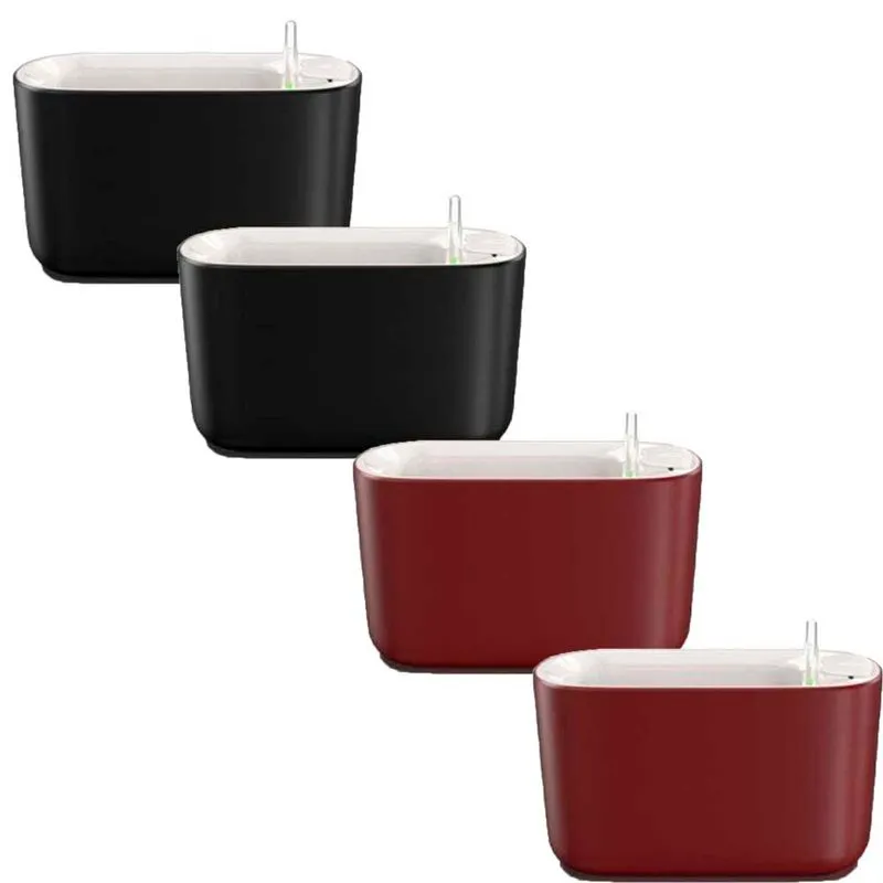Jogo 4 Vasos Auto Irrigáveis Pequenos 2 Pretos e 2 Vermelhos - Botanika