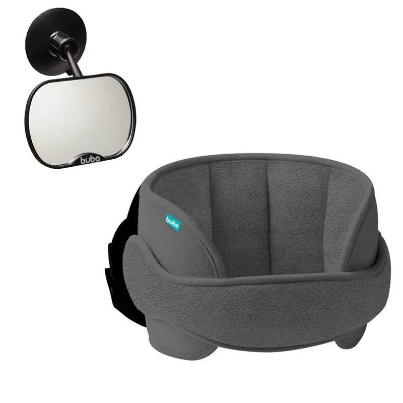 Apoio Cabeça Assento Carro Grafite E Retrovisor 08772 - Buba
