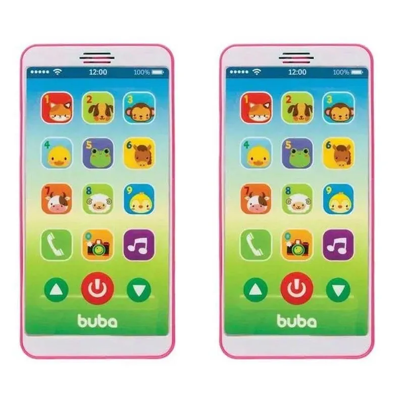 Jogo 2 Celulares Infantis Phone Rosa - Buba Baby