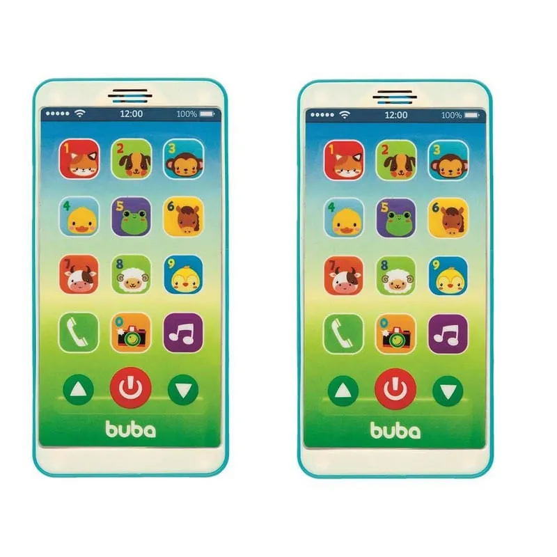 Jogo 2 Celulares Infantis Phone Azul - Buba Baby