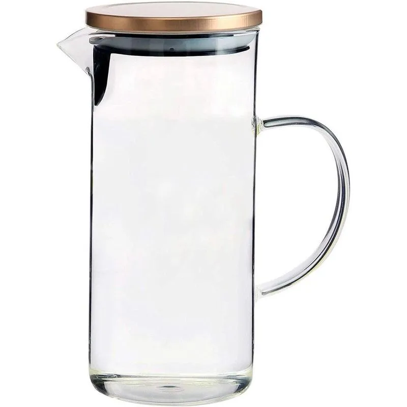 Jarra Vidro Borossilicato 1,3l Tampa Bronze Mimo Style