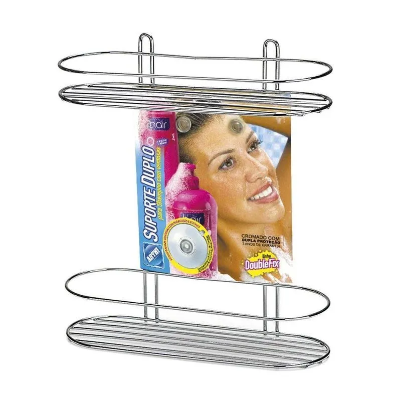 Suporte Shampoo Duplo Com Ventosas Arthi 1506