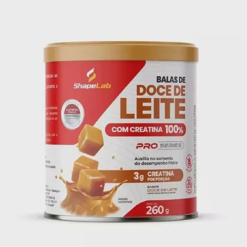 Creatina 100% pura em bala de doce de leite- shape lab