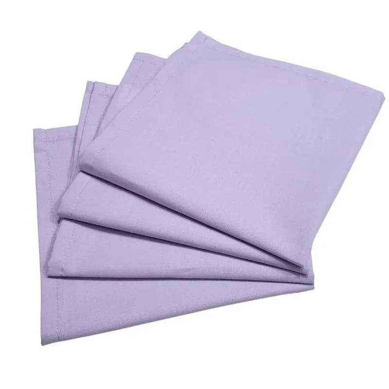 Kit 4 Guardanapos De Tecido Algodão Lilás 39cmx39cm