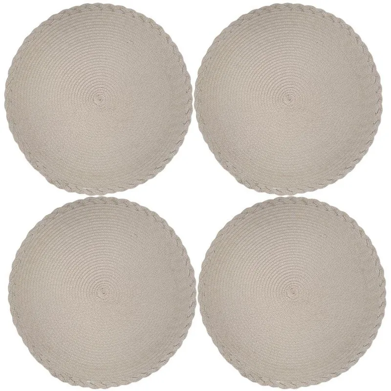 Kit 4 Sousplats Yoi Noar Bege 38cmx38cm