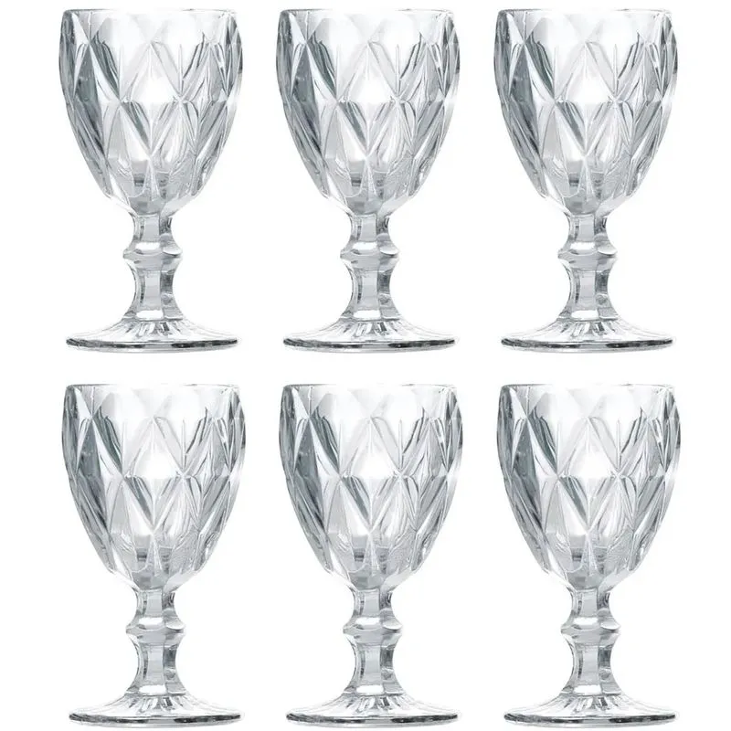 Conjunto 6 Taças Diamond Vidro 325ml H434 Macro (PRODUTO DE SEGUNDA LINHA - LER A DESCRIÇÃO)
