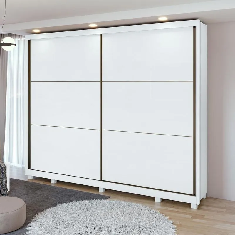 Guarda-roupa Casal Toronto 2 Portas 6 Gavetas Branco Lopas