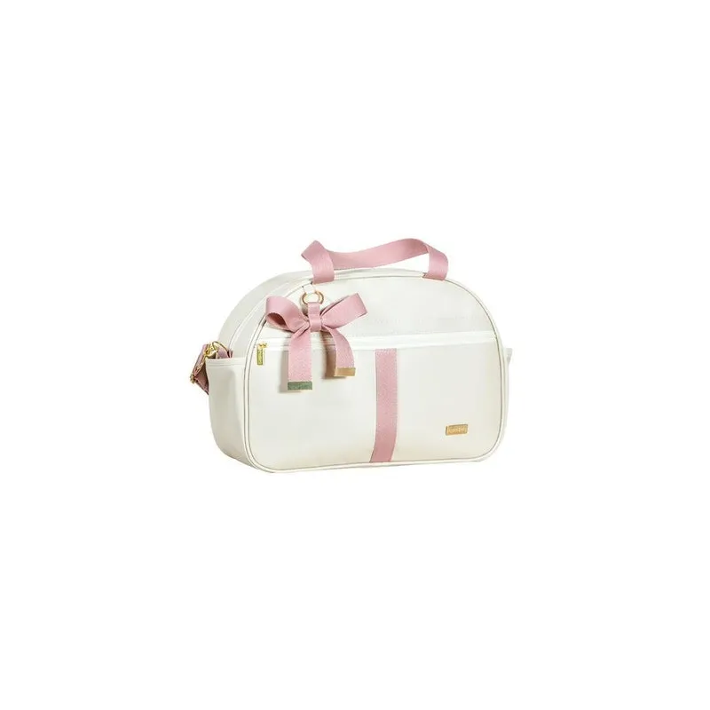 Bolsa Maternidade Lyssa Baby Coleção Laços Cor Marfim E Rosé