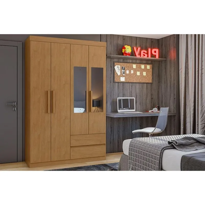 Guarda Roupa 4Ptas 2Gavs c/Esp Zeus Rovere-Lopas