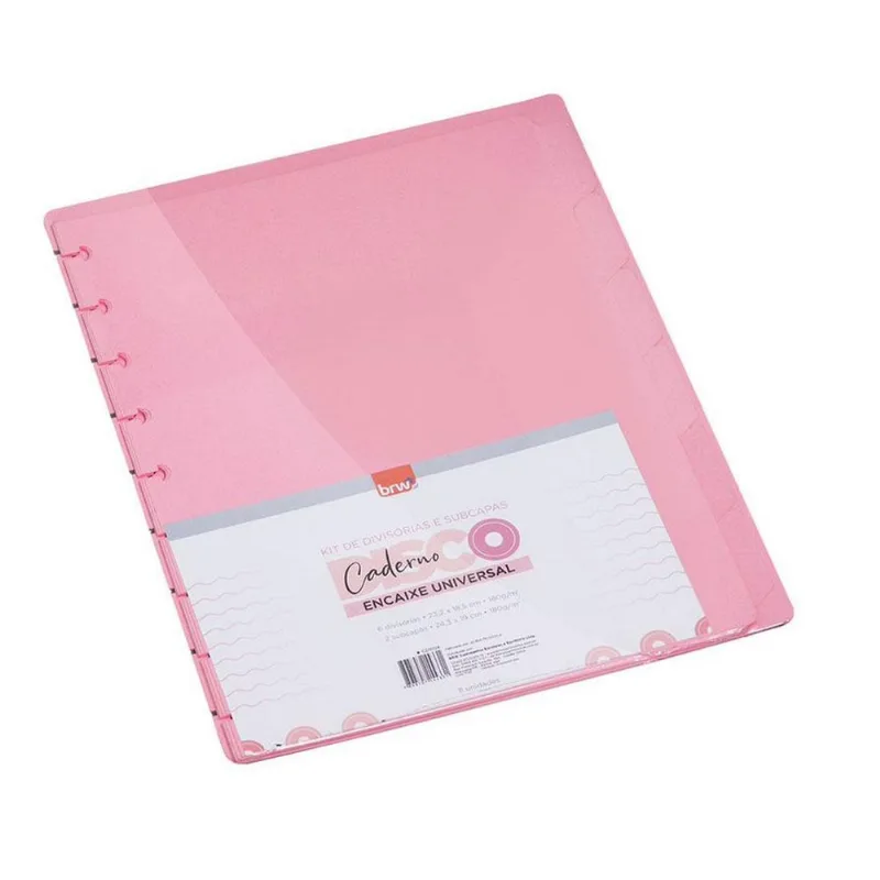 Kit Divisoria Separador Divisor E Subcapas Caderno Disco Brw