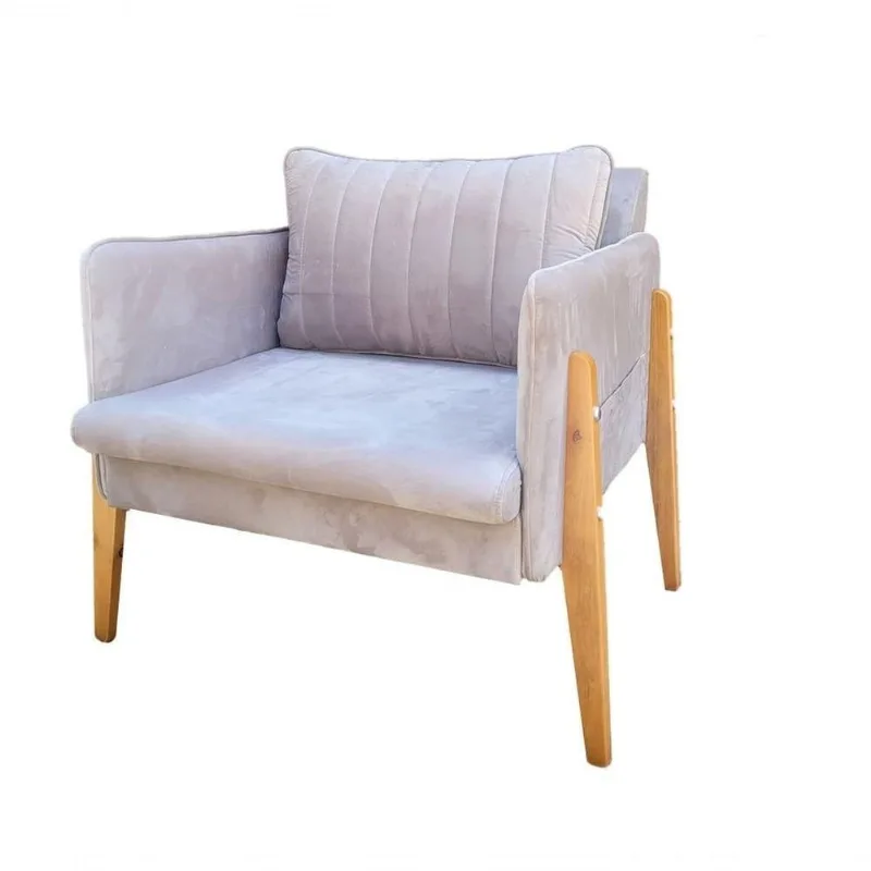 Poltrona Decorativa Milão Luxo 0121 New Com Revisteiro Madeira Espuma Soft Dora Bela Móveis