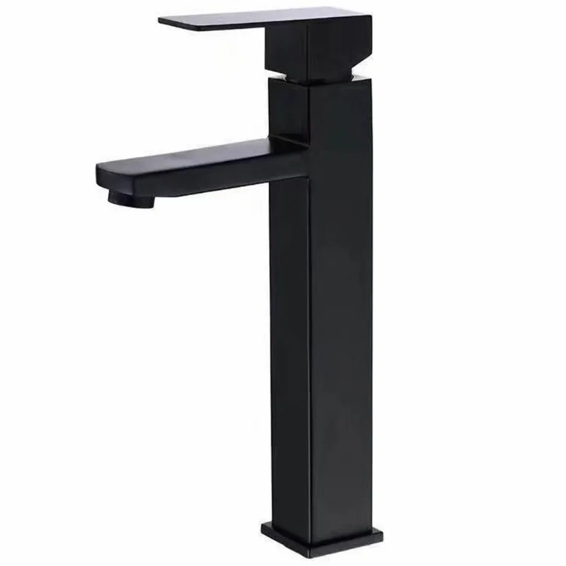 Torneira Monocomando Misturador 29cm Lorben Banheiro Quadrada Alta Preto Fosco
