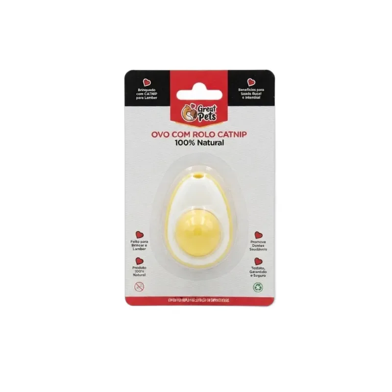 GREAT PETS BRINQUEDO GATO OVO COM ROLO CATNIP - petshop Malu