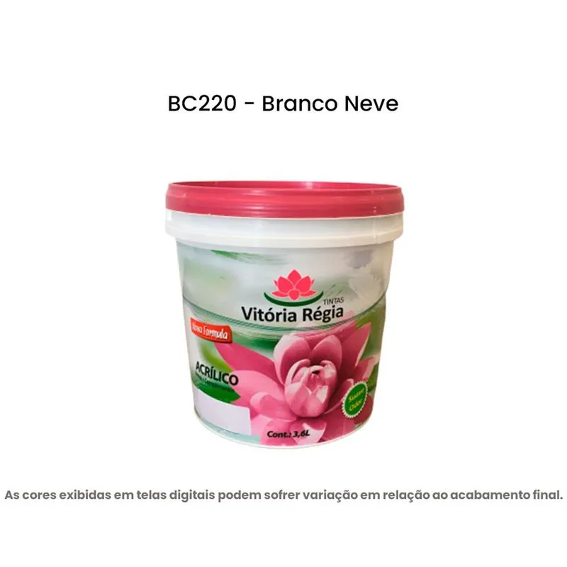 Tinta Acrílica Econômica Fosco 3,6L Vitória Régia Branco (MP)