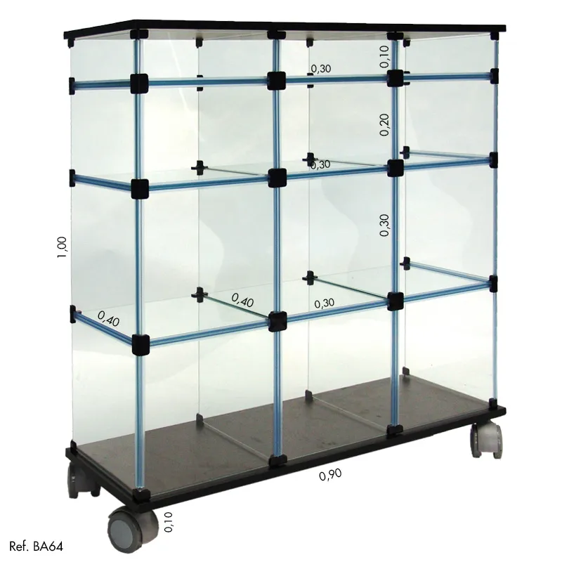 Balcão De Atendimento Modular Em Vidro 2 - 0,90 X 1,00 X 0,40