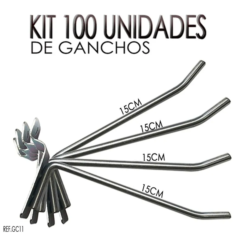 Gancho Zincado 15cm - 100 Peças