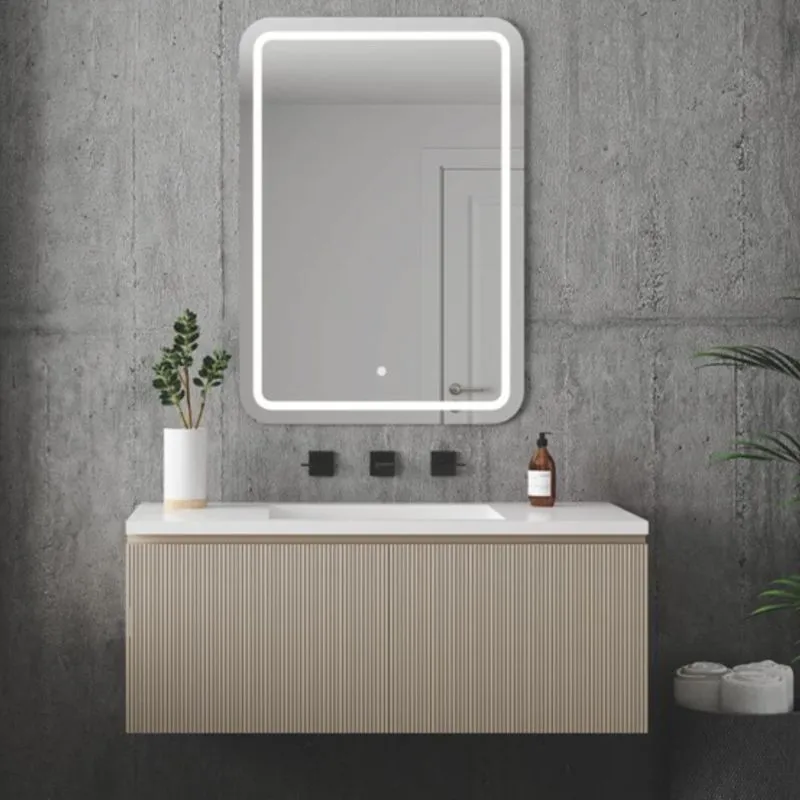 Espelho Camarim Pacco 140x80 Retro Iluminado Led Prata