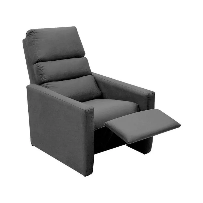 Poltrona Do Papai Reclinável Ravena Suede Cinza Star Confort Cinza