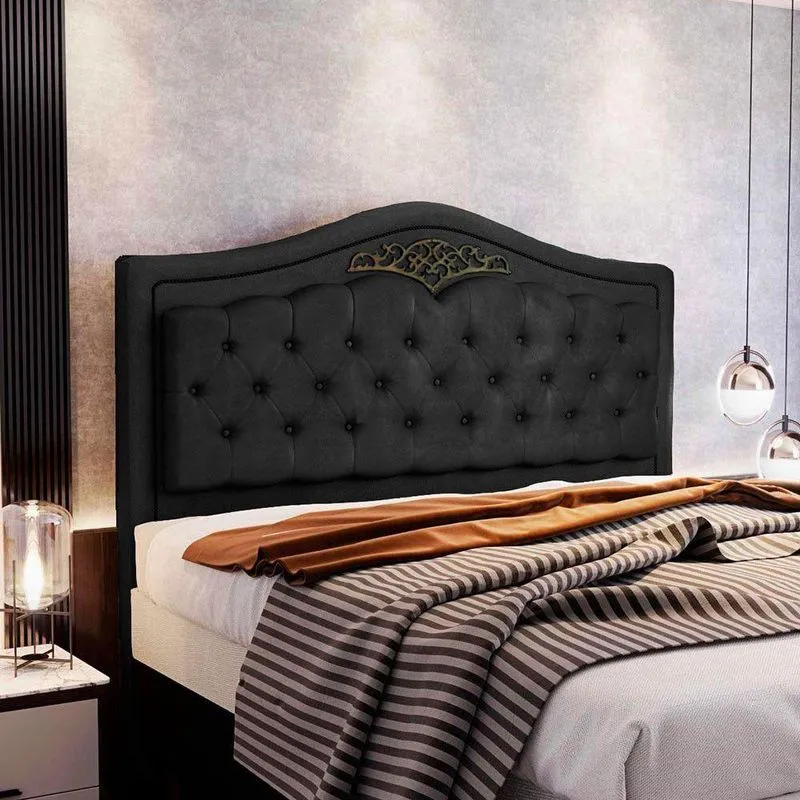 Cabeceira Holanda 1,95 M Com Design Retro King Preto