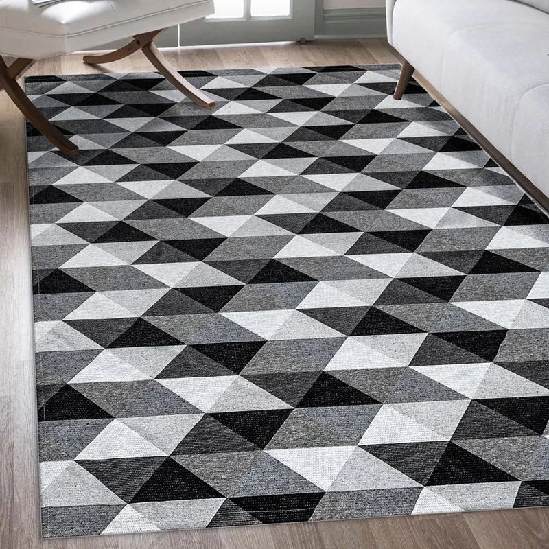 Tapete Antiderrapante em Tecido Jacquard com Látex 1,35 m x 1,00 m Detroid Preto
