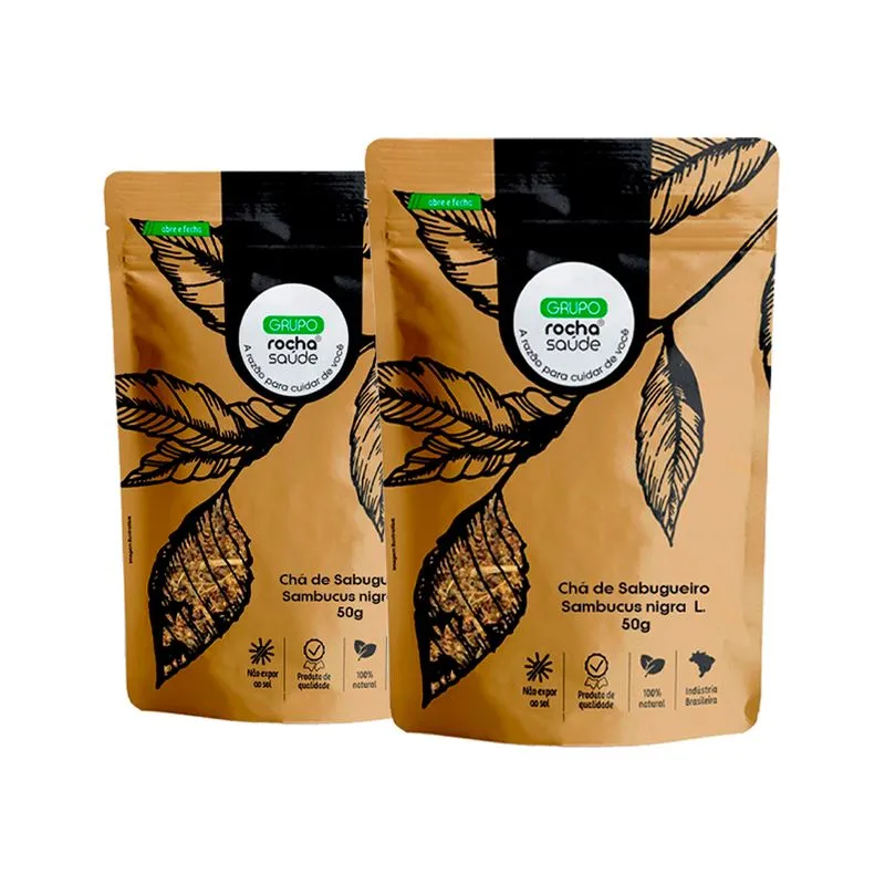 Kit 2 Pct Chá De Sabugueiro - Sambucus Nigra - L. 50g Cada
