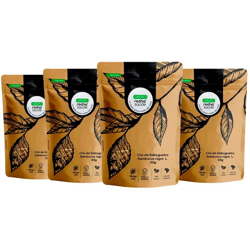 Kit 4 Pct Chá De Sabugueiro - Sambucus Nigra - L. 50g Cada