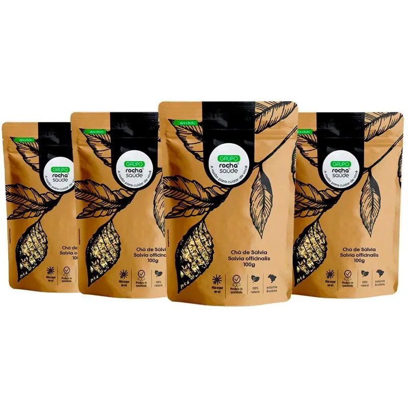 Kit 4 Pct Chá De Sálvia - Salvia Officinalis L. - 100g