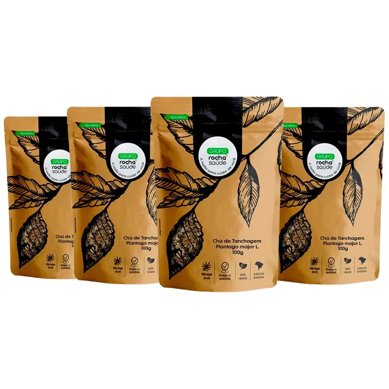 Kit 4 Pct Chá De Tanchagem - Plantago Major L. - 100g Cada