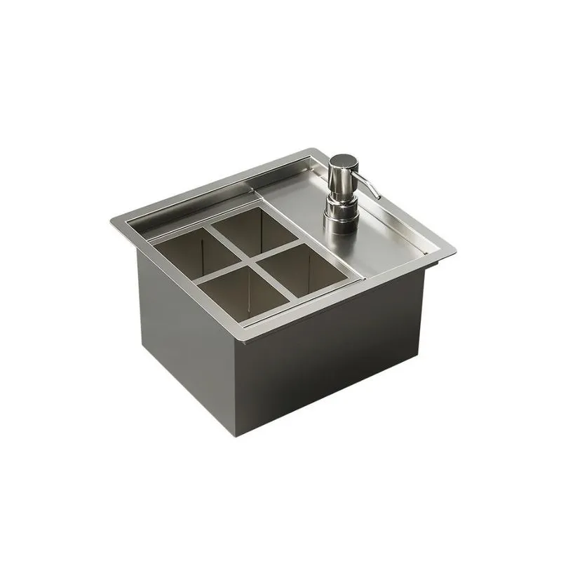 Calha Úmida Inox 25cm Para Talheres Detergente - Ludrio