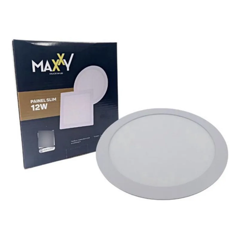 Kit 5 Painel Slim Embutir 12W Frio - Iluminação Qualidade