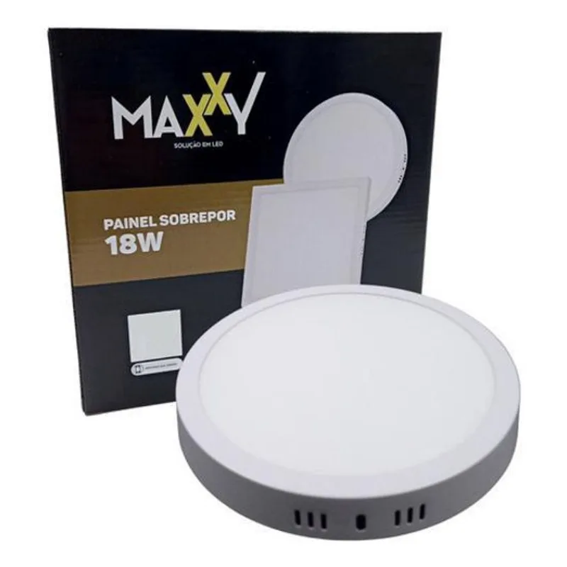 Painel Sobrepor Quadrado 18W Branco Frio - Kit 5