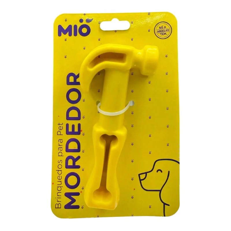 Mordedor Para Cães Mió Formato Martelo Amarelo 1 Unidade Mió