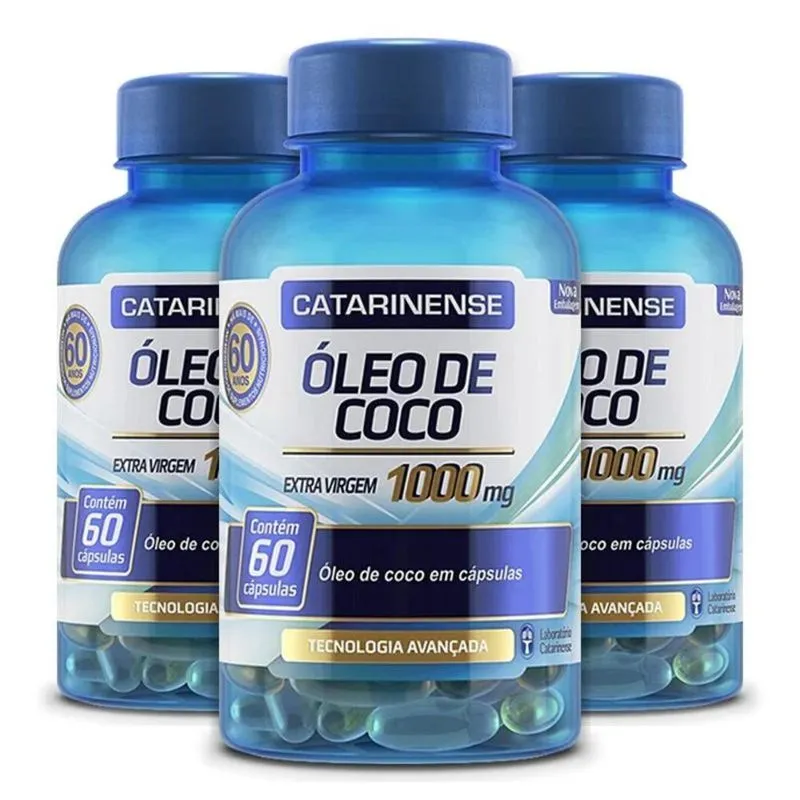 Kit 3 Óleo De Coco Extra Virgem Catarinense 60 Cápsulas
