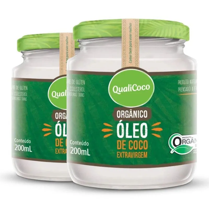 Kit 2 Óleo De Coco Extra Virgem Qualicoco 200 Ml Orgânico