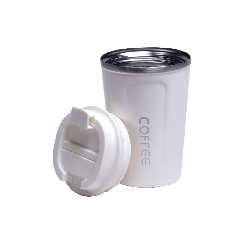 Copo Térmico 380ml com Tampa Café cor Branco