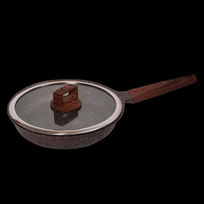 Frigideira Antiaderente Revestimento Mármore 24cm Marrom