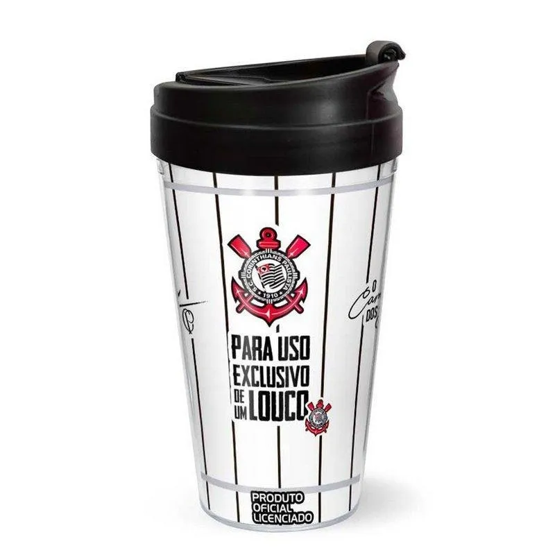 Copo Viagem Corinthians Branco 450ml Oficial