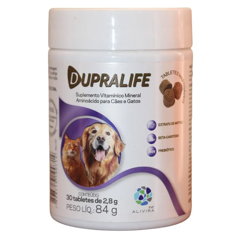 Suplemento Dupralife Tabletes Mastigaveis Alivira 84g