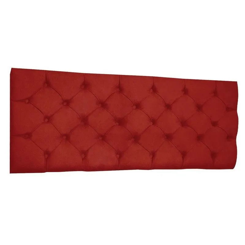 Cabeceira Painel Capitonê Casal 1,40m Jade Suede - Pallazio Cor Vermelho